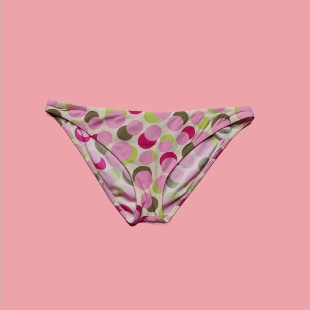 Moschino Pink and Green Polka Dot Bikini Bottom